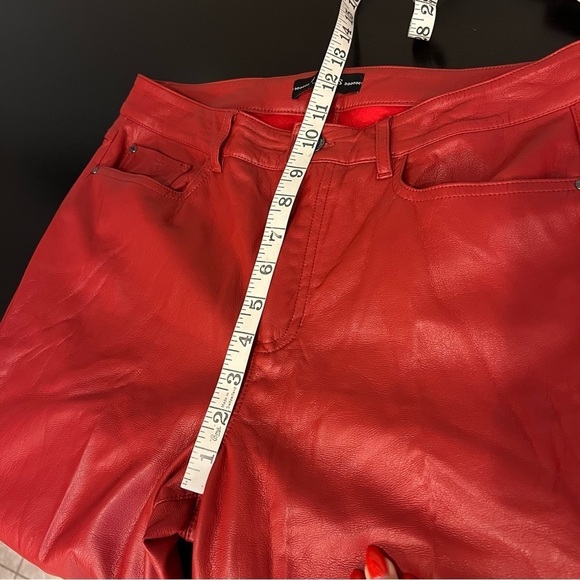 Guess faux leather vegan casual chino pant, red, sz 8, stretchy, NWOT - Picture 14 of 16